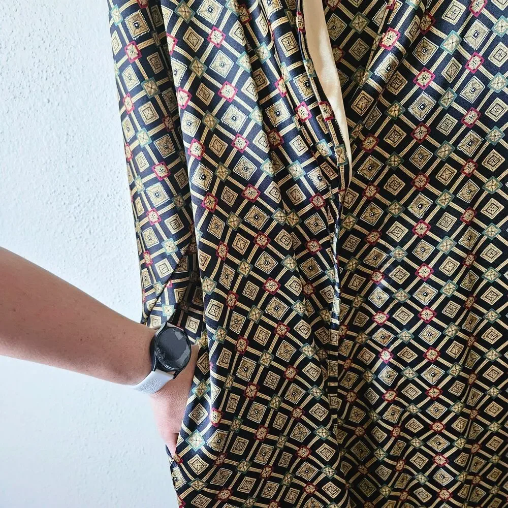 Vintage Victoria's Secret Robe Gold and Black Medium - Picture 8 of 13